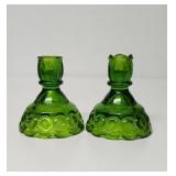 Vintage L.E. Smith  Avocado Green Moon and Stars