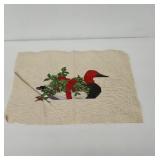 Vintage Burlap Red headed duck cross stitch