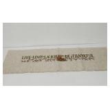 Vintage burlap live love laugh be thankful cross