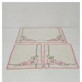 Vintage Embroidered floral table linens