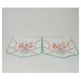 Vintage white embroidered table runners floral