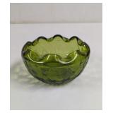 Vintage Indiana Glass Avocado Green diamond