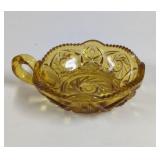 Vintage L.E. Smith Amber Glass Quintec pinwheel
