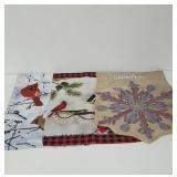 Winter seasonal yard flags , three total