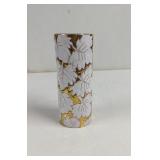 Vintage Made in Italy Gold Tone White Leaves Vase