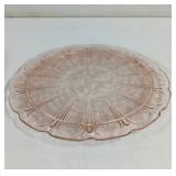 Vintage Pink Depression Cherry Blossom Cake Plate