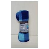 New Northpoint blue Plaid fleece throw blanket