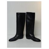 Vintage black leather knee high boots sz 5 Italian