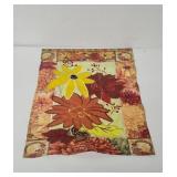 Autumn seasonal embroidered fabric flag