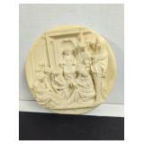 Vintage ivory colored alabaster collectors Plate