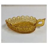 Vintage LE Smith Amber Glass Daisy and Button