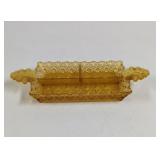 Vintage Amber Glass Daisy and Button Divided