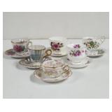 Assorted Vintage Tea cups and Saucers