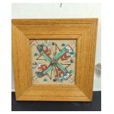 Vintage Southwest Native American Sand art wall