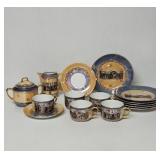 Vintage Japanese porcelain tea set Lusterware