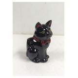 Vintage Black Cat hand Painted Green Eyes Ceramic