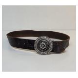 Vintage Fossil leather belt with rhinestone