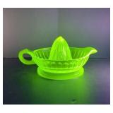 Vintage Uranium Ribbed Glass Juicer