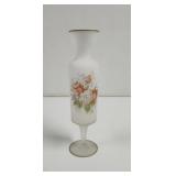 Vintage Shabby  White Frosted Floral  Gold Rim
