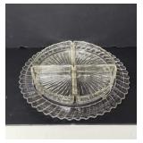 Vintage plater with divided dishes glassware