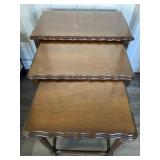 3 Nesting Tables with fluted legs