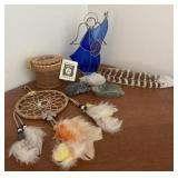 Soapstone, dreamcatcher, glass angel - K