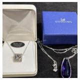 Swarovski purple crystal & princess cut necklace