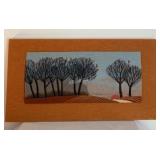 Lovely fall Needlework Trees in Field - T