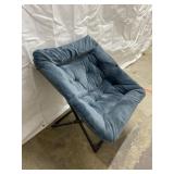 Plush faux fur blue folding chair.