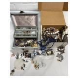 Costume jewelry with vtg jewelry box - A