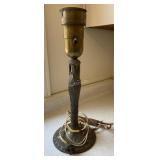 Art Nouveau style brass lamp base - C