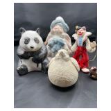 Panda Bear, Rabbit, Clown & Bird Figurine