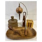 Wood Butter Press,  Bowls, Burl Ornament- K