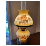 Brass & Glass antique lamp, electric - G