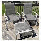Adjustable patio chairs & ottoman - G