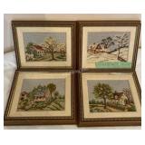 4 seasons framed needlepoint - G