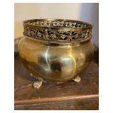 Footed Brass Planter Pot - G