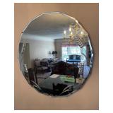 2 etched glass wall mirrors - G