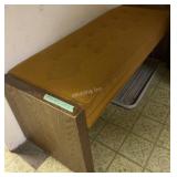 Solid wood bench with tufted padded seat- G