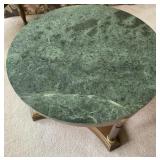 Green Marble topped round coffee table - G
