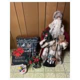 Father Christmas Doll, crook, pilllows