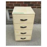 4 Drawer White/Yellow Cabinet