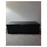 Faux Leather Storage Ottoman