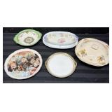 Antique China Lidded Pot, Plates- H