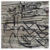 Hanging L Brackets,  Hooks, Blacksmithed Stand R