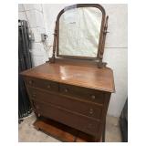 Wood Dresser with Mirror -