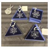 Swarovski Ornaments Snowflakes & Bird   - L