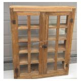Wood Display Cabinet with Glass Doors