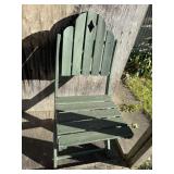 Green folding chair & white Stool -wood