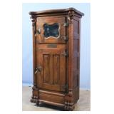 Oak Parlor Ice Box w/ Mirrored Door, Circa 1890